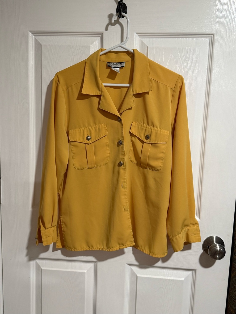 Notations Mustard Yellow Button-Front Blouse